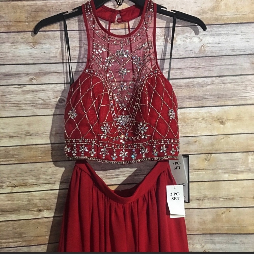 Sparkly Red Formal Dress (Two-Piece)